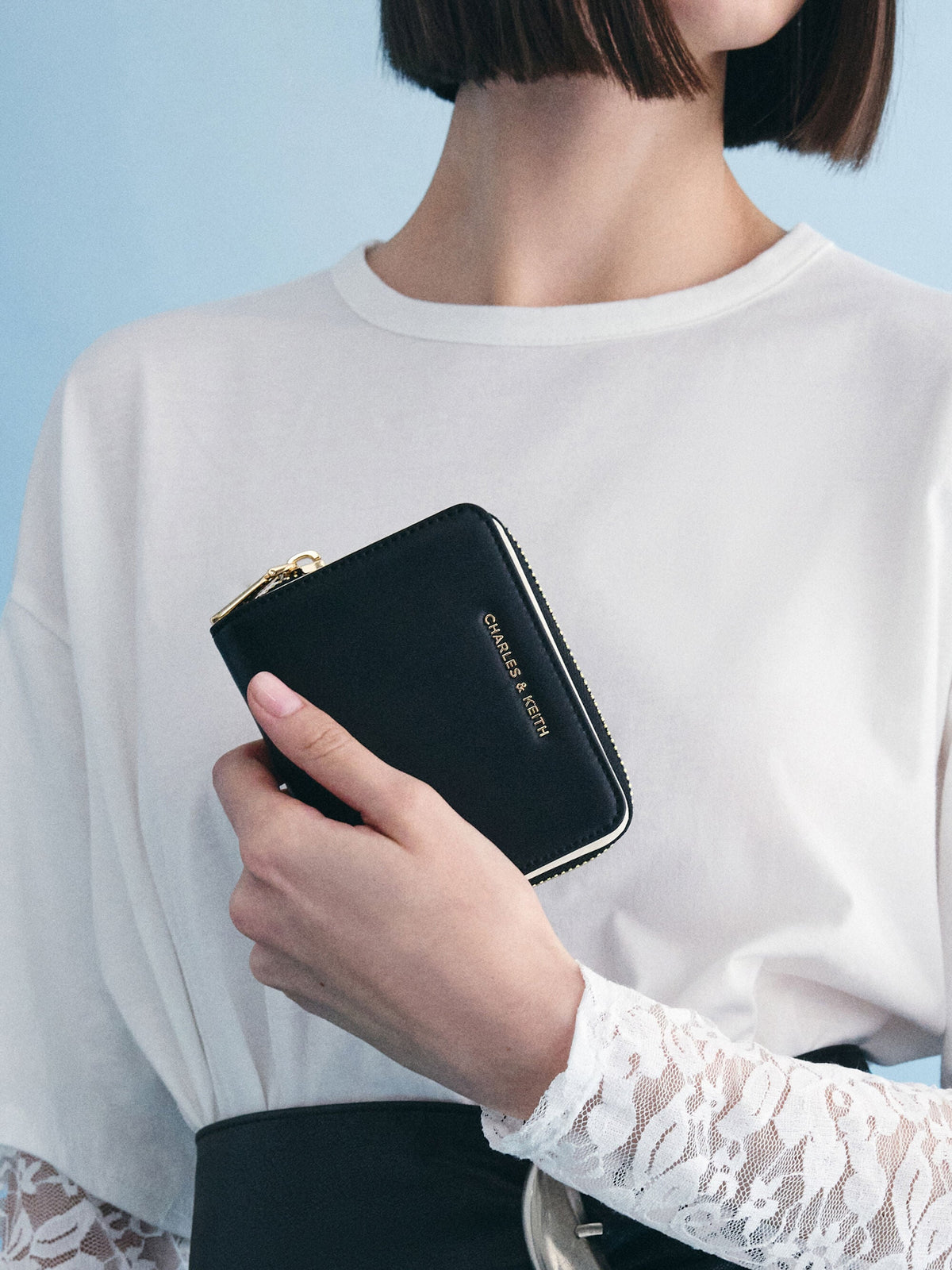CHARLES & KEITH Featured | Finley Zip-Around Small Wallet - Black
