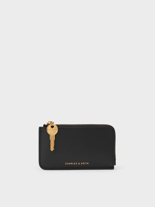 CHARLES & KEITH Trending | Lane Key Zip-Around Wallet - Black