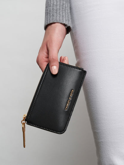 CHARLES & KEITH Trending | Lane Key Zip-Around Wallet - Black