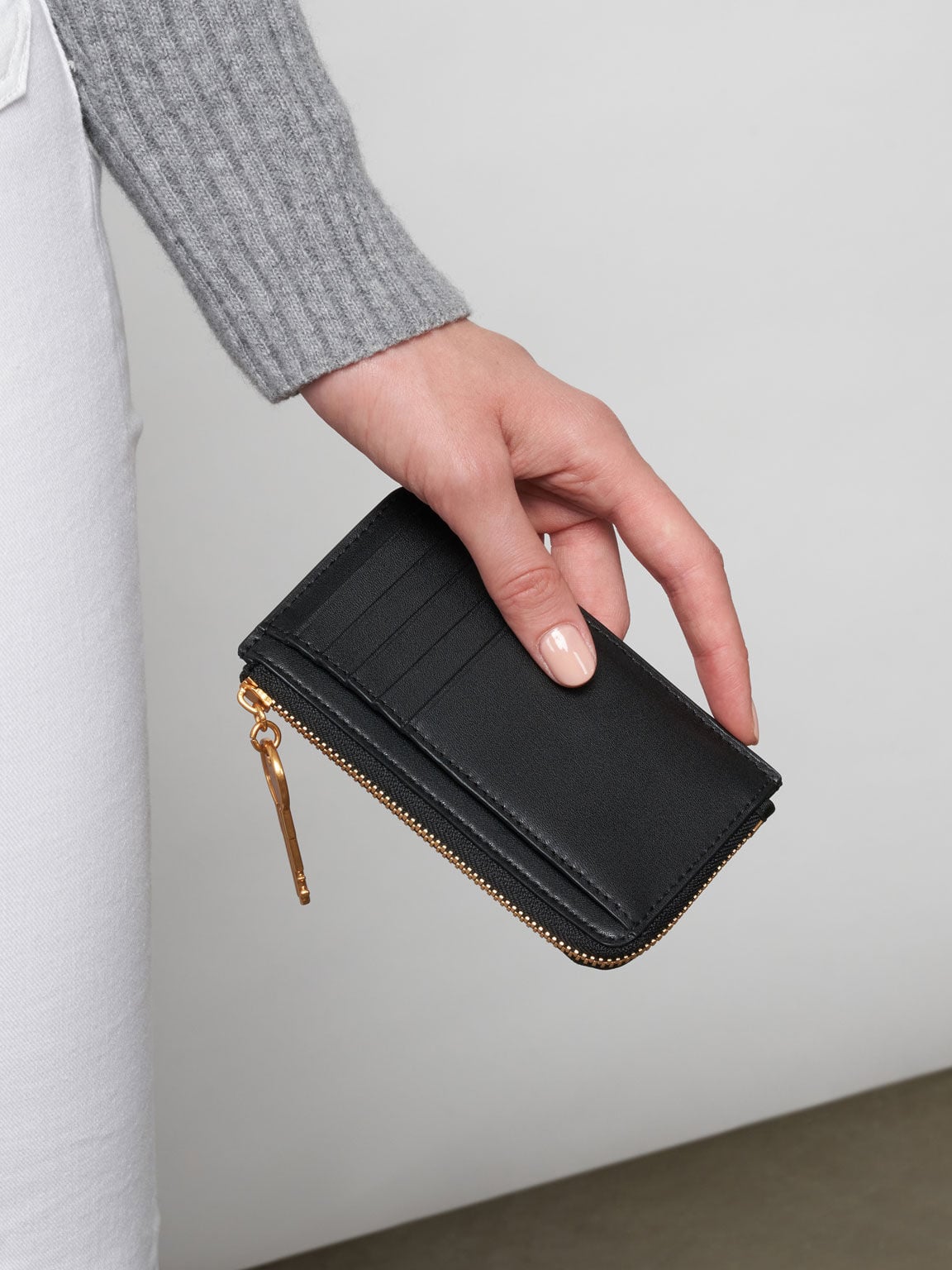CHARLES & KEITH Trending | Lane Key Zip-Around Wallet - Black