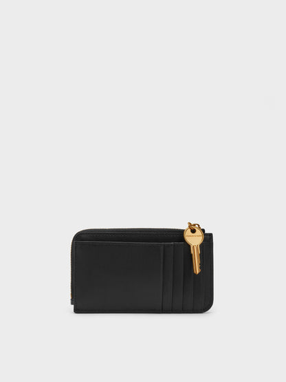 CHARLES & KEITH Trending | Lane Key Zip-Around Wallet - Black
