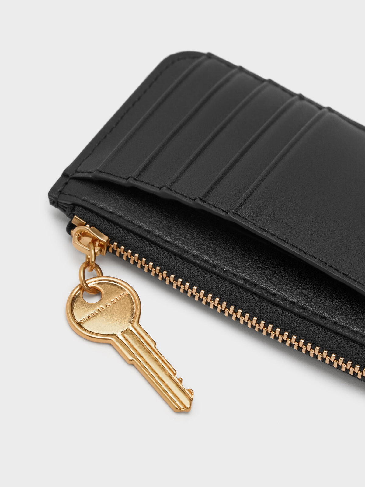 CHARLES & KEITH Trending | Lane Key Zip-Around Wallet - Black