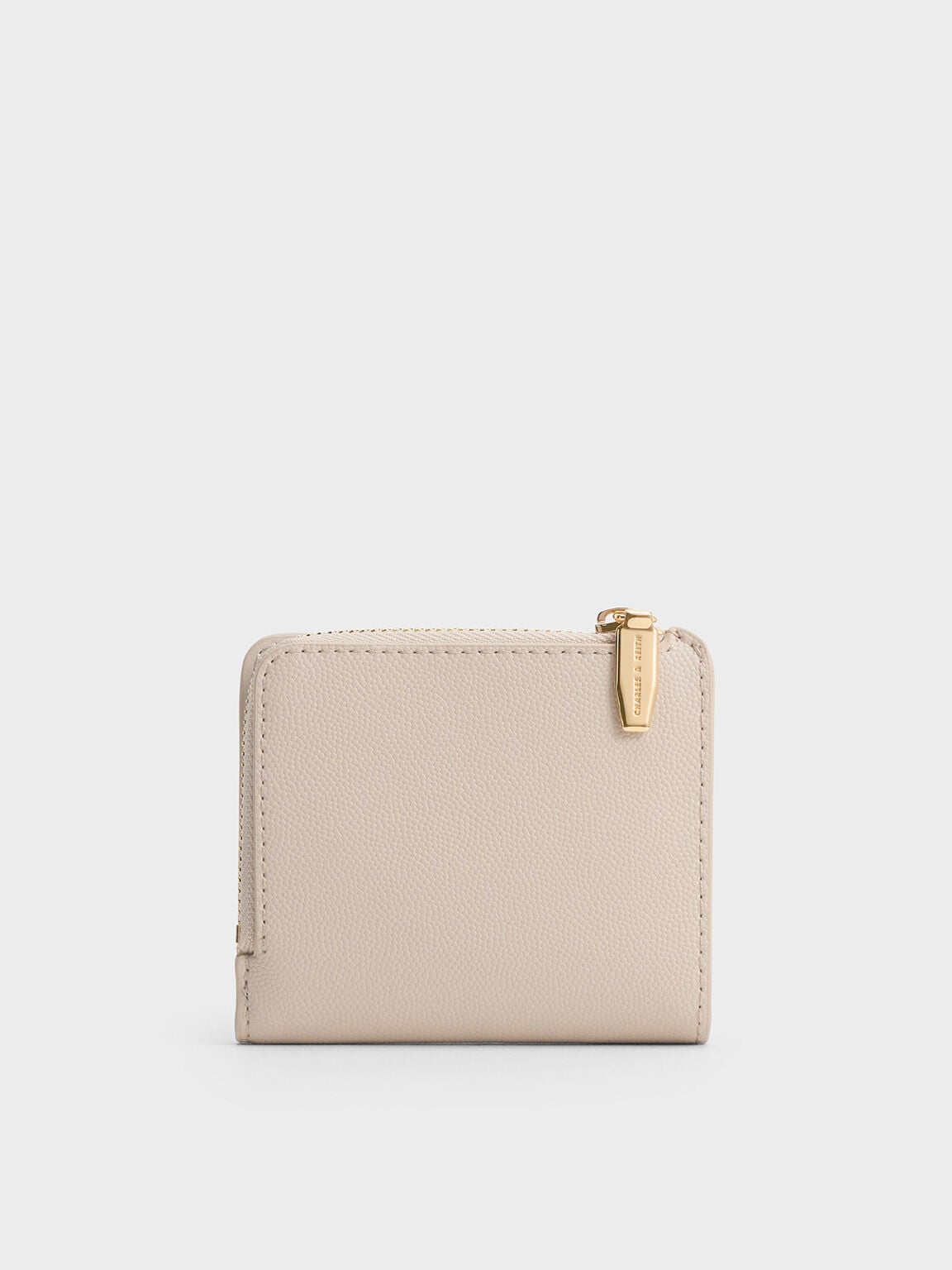CHARLES & KEITH Classic | Keely Top Zip Small Wallet - Oat