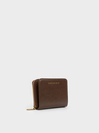 CHARLES & KEITH Discount | Finley Zip-Around Small Wallet - Dark Brown