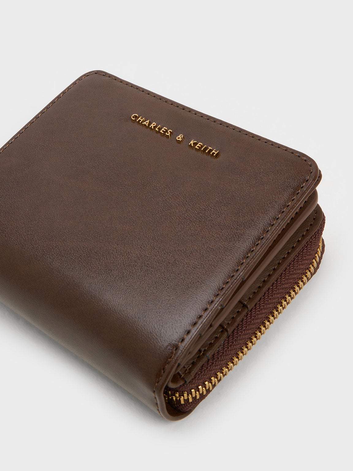 CHARLES & KEITH Discount | Finley Zip-Around Small Wallet - Dark Brown