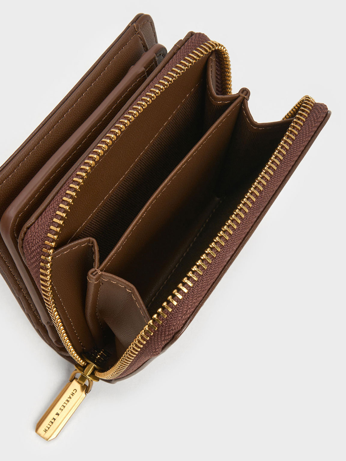 CHARLES & KEITH Discount | Finley Zip-Around Small Wallet - Dark Brown