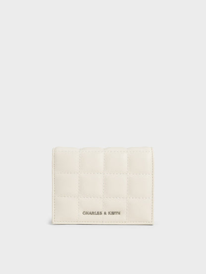 CHARLES & KEITH Recommended | Cassia Quilted Wallet On Chain - Cream