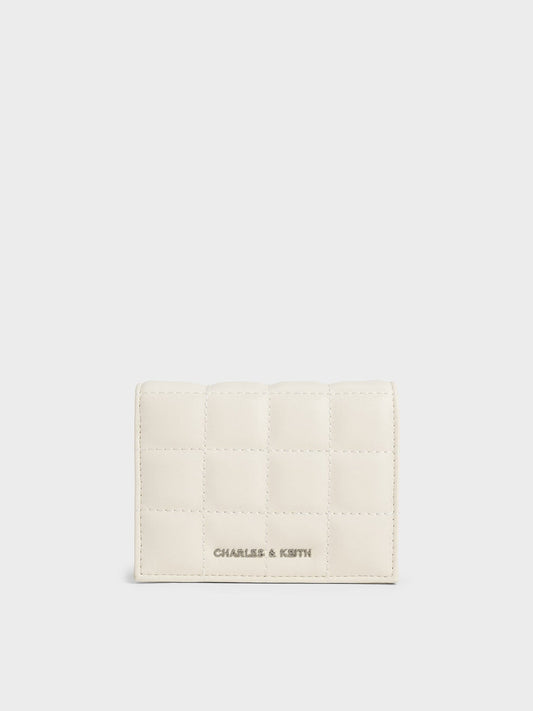 CHARLES & KEITH Recommended | Cassia Quilted Wallet On Chain - Cream