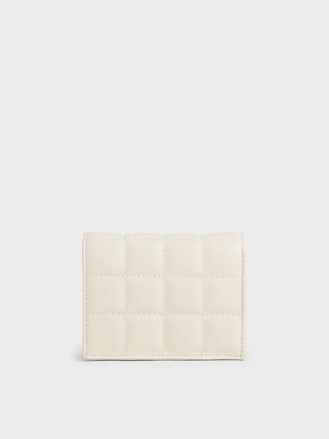 CHARLES & KEITH Recommended | Cassia Quilted Wallet On Chain - Cream