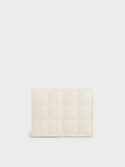 CHARLES & KEITH Recommended | Cassia Quilted Wallet On Chain - Cream