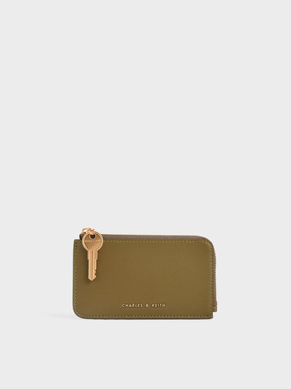 CHARLES & KEITH Hot Sale | Lane Key Zip-Around Wallet - Olive