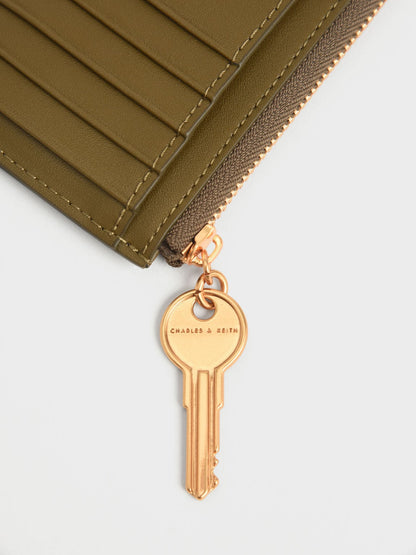 CHARLES & KEITH Hot Sale | Lane Key Zip-Around Wallet - Olive