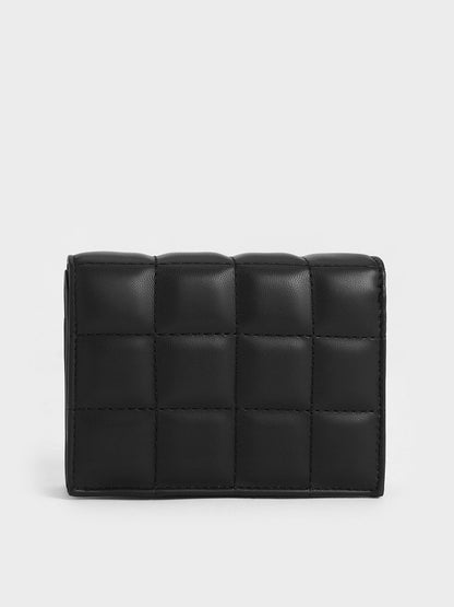 CHARLES & KEITH Everyday | Cassia Quilted Wallet On Chain - Noir