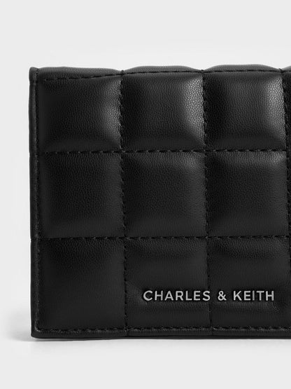 CHARLES & KEITH Everyday | Cassia Quilted Wallet On Chain - Noir