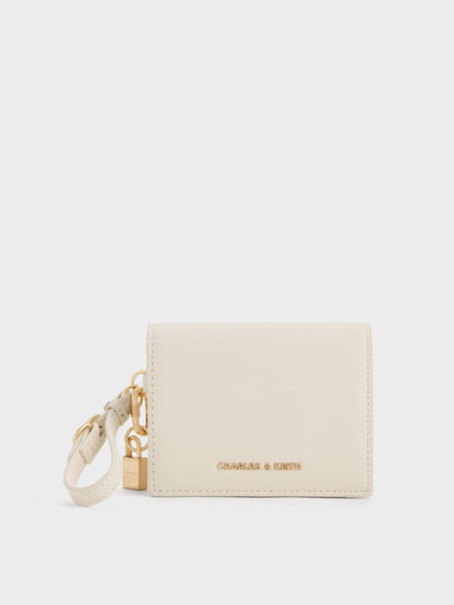 CHARLES & KEITH Best Seller | Scottie Small Wallet - Cream