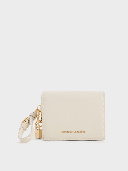 CHARLES & KEITH Best Seller | Scottie Small Wallet - Cream