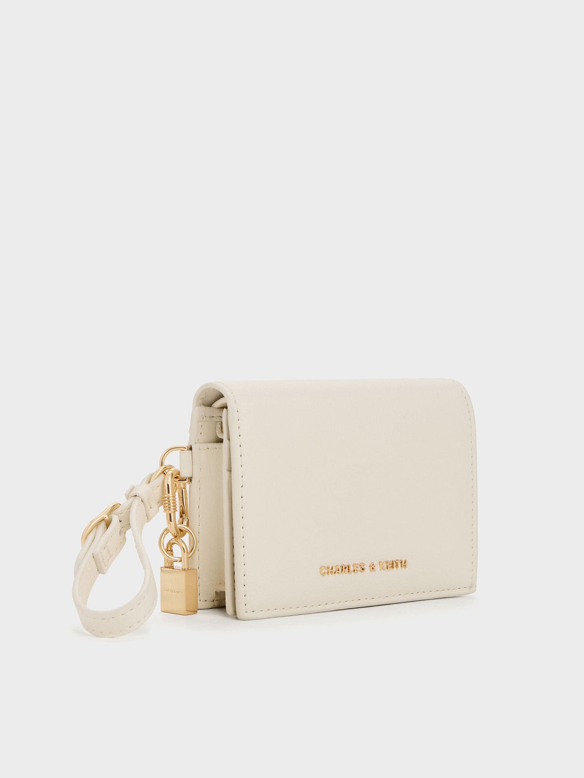 CHARLES & KEITH Best Seller | Scottie Small Wallet - Cream