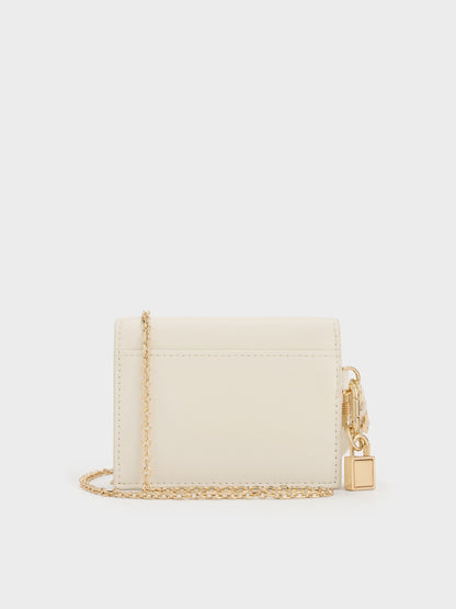 CHARLES & KEITH Best Seller | Scottie Small Wallet - Cream