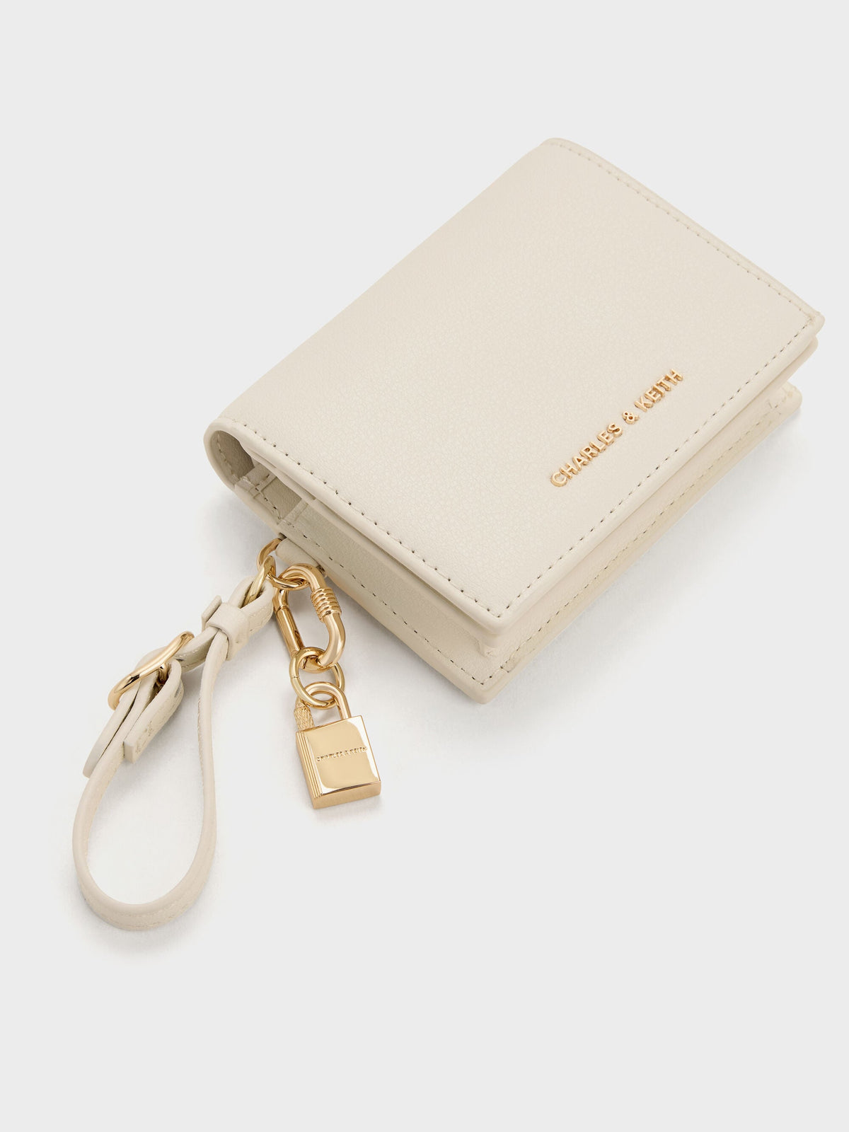 CHARLES & KEITH Best Seller | Scottie Small Wallet - Cream