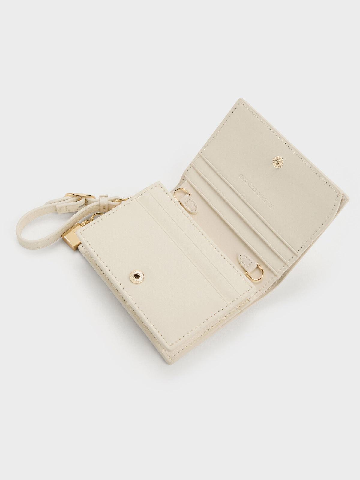 CHARLES & KEITH Best Seller | Scottie Small Wallet - Cream