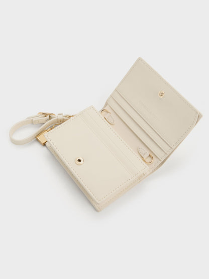 CHARLES & KEITH Best Seller | Scottie Small Wallet - Cream