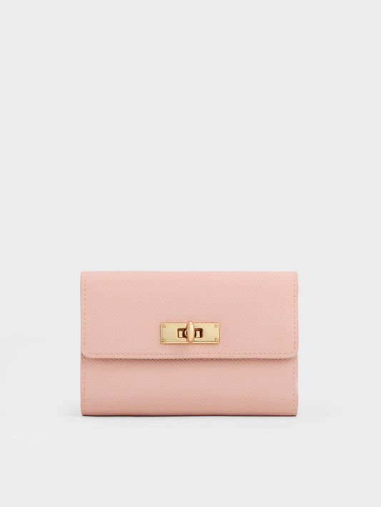 CHARLES & KEITH Popular | Tricha Turn-Lock Wallet - Pink