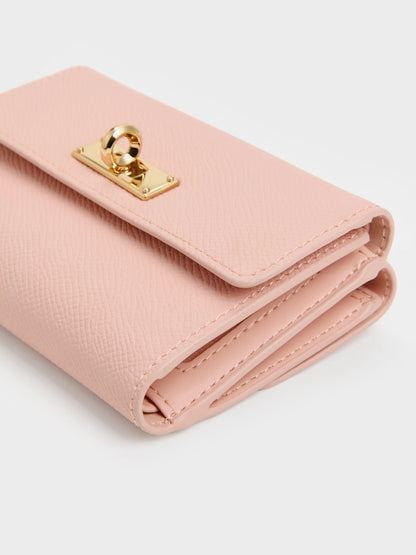 CHARLES & KEITH Popular | Tricha Turn-Lock Wallet - Pink