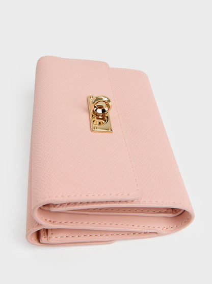 CHARLES & KEITH Popular | Tricha Turn-Lock Wallet - Pink