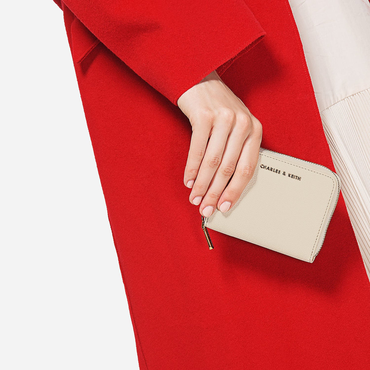 CHARLES & KEITH Top Pick | Basic Square Wallet - Ivory