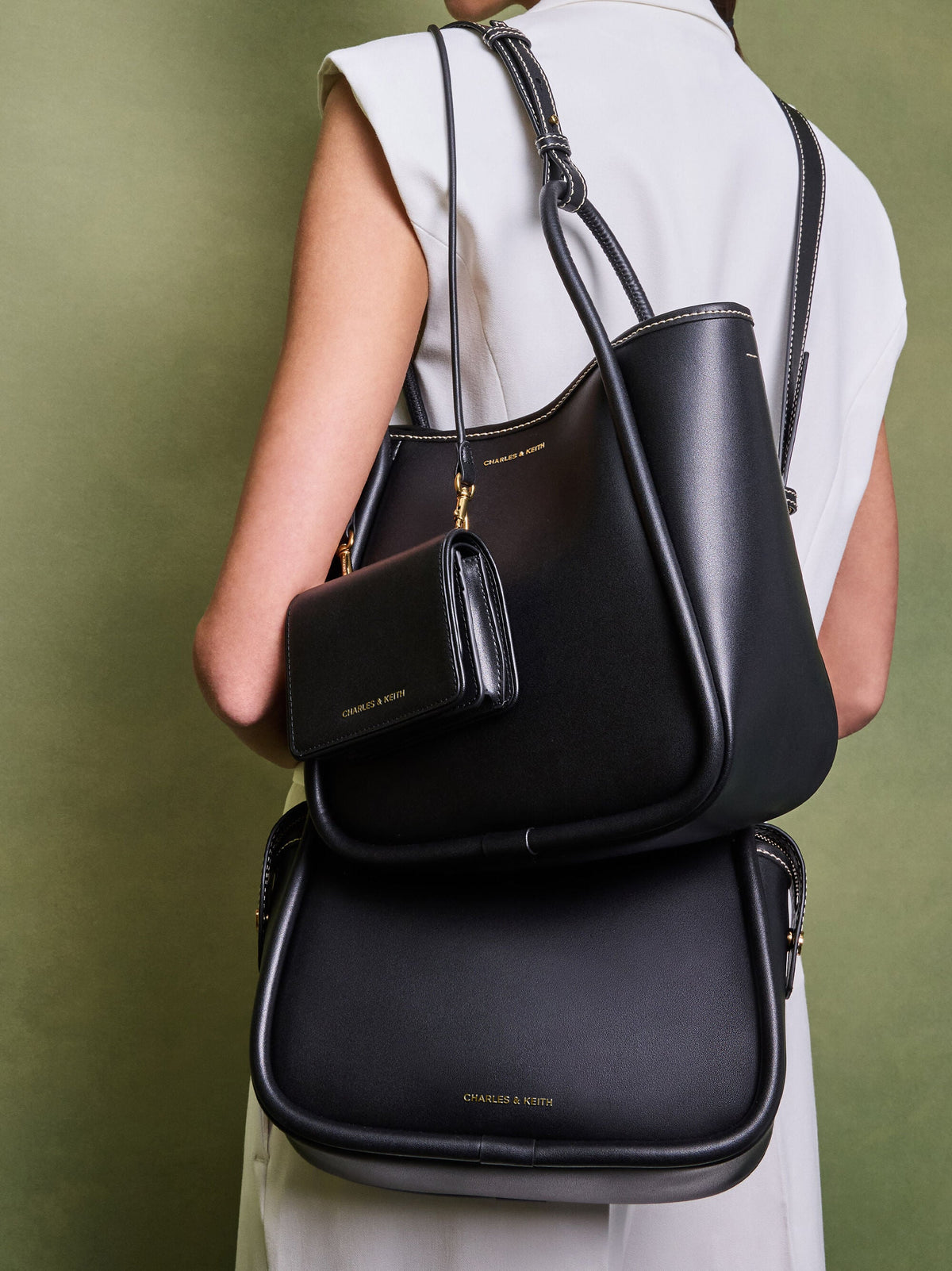 CHARLES & KEITH Signature | Lyla Knotted-Strap Wallet - Black