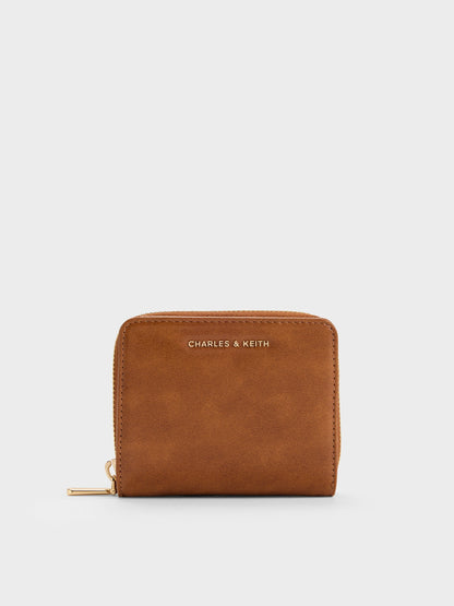 CHARLES & KEITH Value | Finley Zip-Around Small Wallet - Distressed Tan