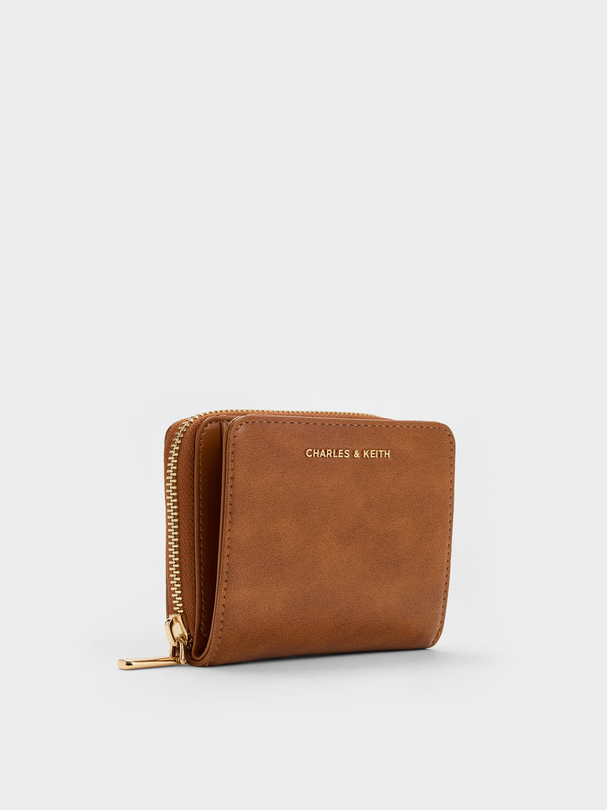 CHARLES & KEITH Value | Finley Zip-Around Small Wallet - Distressed Tan
