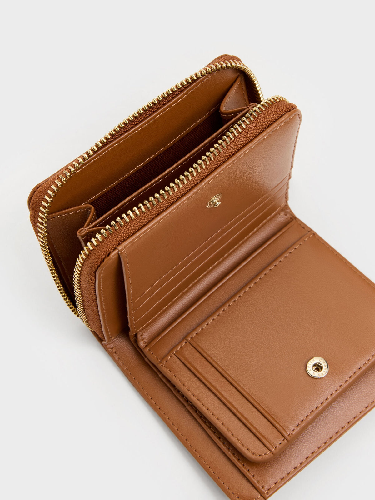 CHARLES & KEITH Value | Finley Zip-Around Small Wallet - Distressed Tan