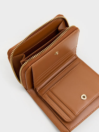 CHARLES & KEITH Value | Finley Zip-Around Small Wallet - Distressed Tan