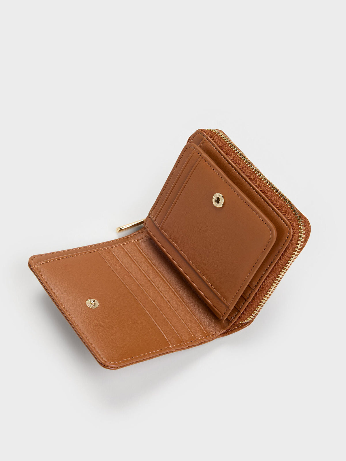 CHARLES & KEITH Value | Finley Zip-Around Small Wallet - Distressed Tan