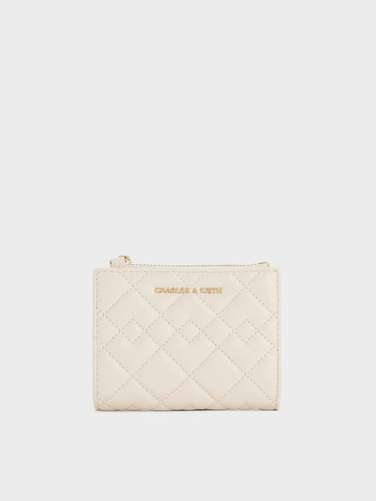 CHARLES & KEITH Popular | Duo Quilted Small Wallet - Cream