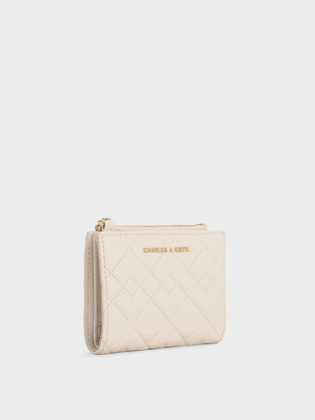 CHARLES & KEITH Popular | Duo Quilted Small Wallet - Cream