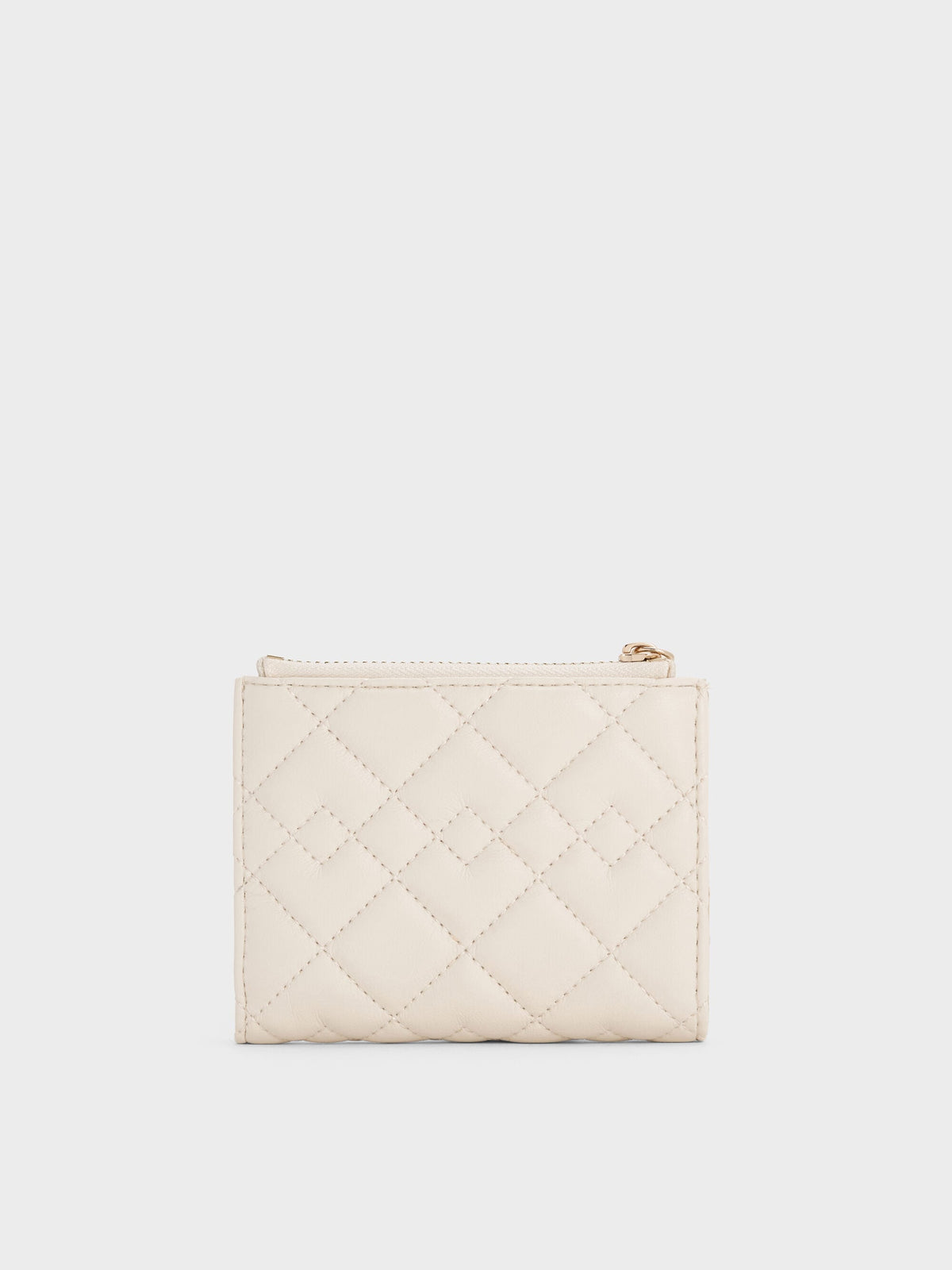 CHARLES & KEITH Popular | Duo Quilted Small Wallet - Cream