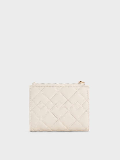 CHARLES & KEITH Popular | Duo Quilted Small Wallet - Cream
