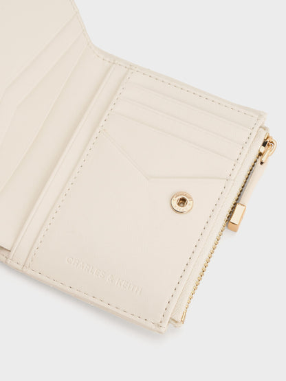 CHARLES & KEITH Popular | Duo Quilted Small Wallet - Cream