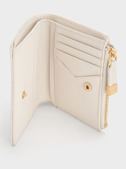 CHARLES & KEITH Popular | Duo Quilted Small Wallet - Cream