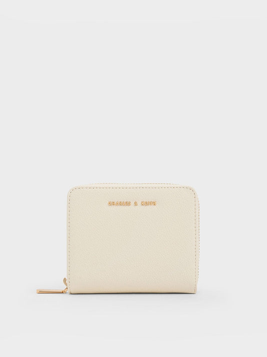 CHARLES & KEITH Quality | Finley Zip-Around Small Wallet - Cream