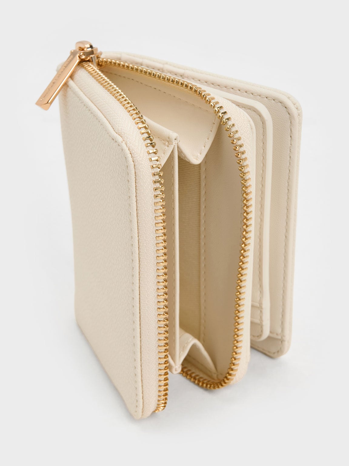 CHARLES & KEITH Quality | Finley Zip-Around Small Wallet - Cream