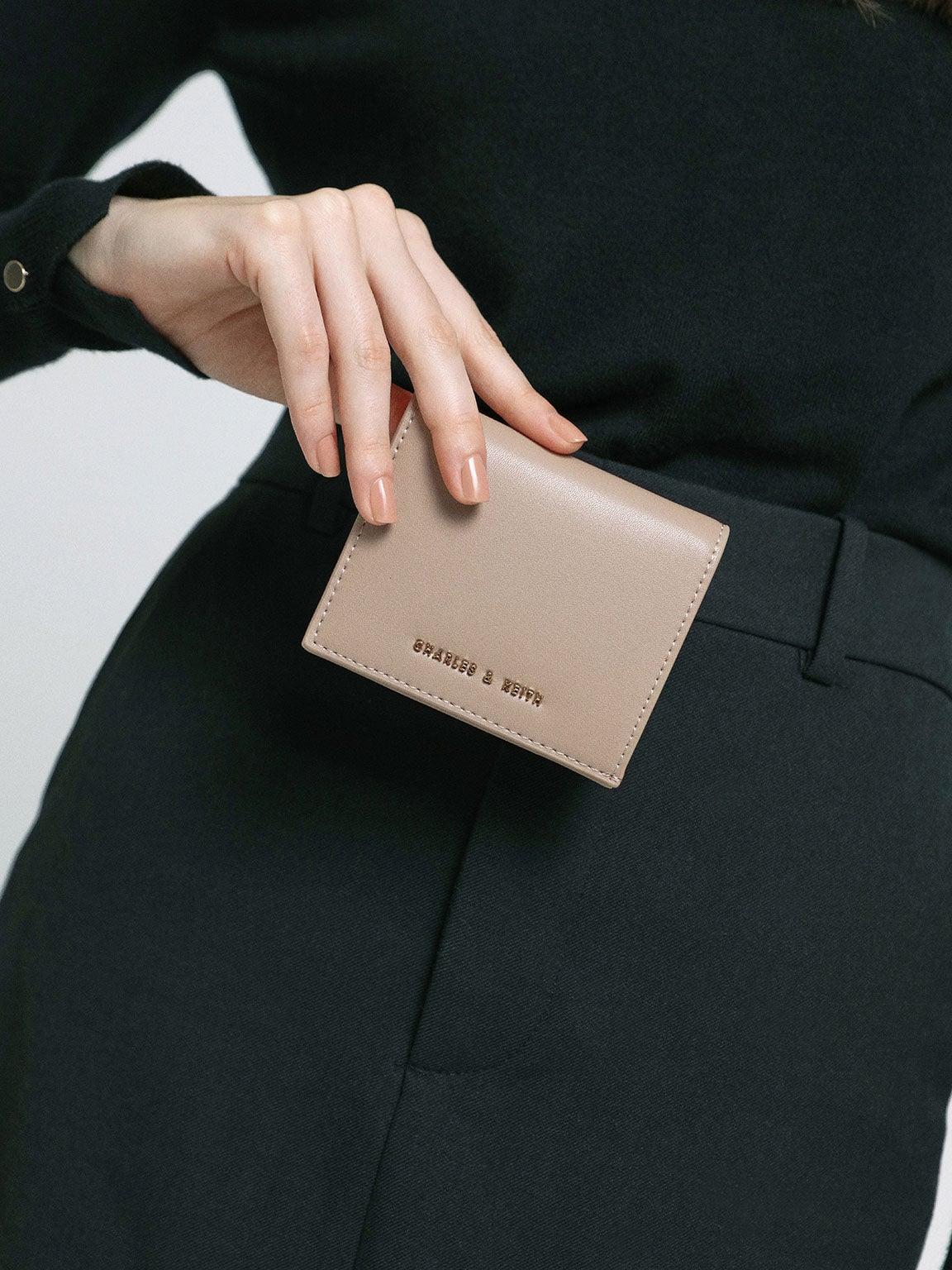 CHARLES & KEITH Smart Buy | Daisy Bi-Fold Small Wallet - Sand