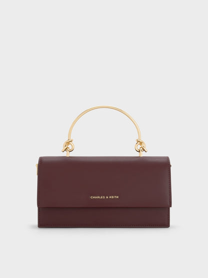 CHARLES & KEITH Deals | Kristine Sculptural-Handle Long Wallet - Wineberry Red