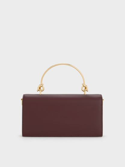 CHARLES & KEITH Deals | Kristine Sculptural-Handle Long Wallet - Wineberry Red