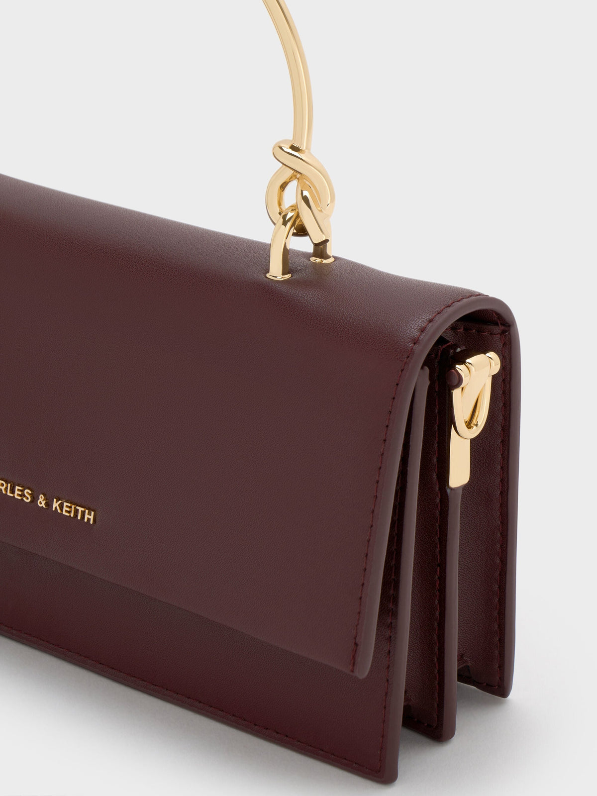 CHARLES & KEITH Deals | Kristine Sculptural-Handle Long Wallet - Wineberry Red