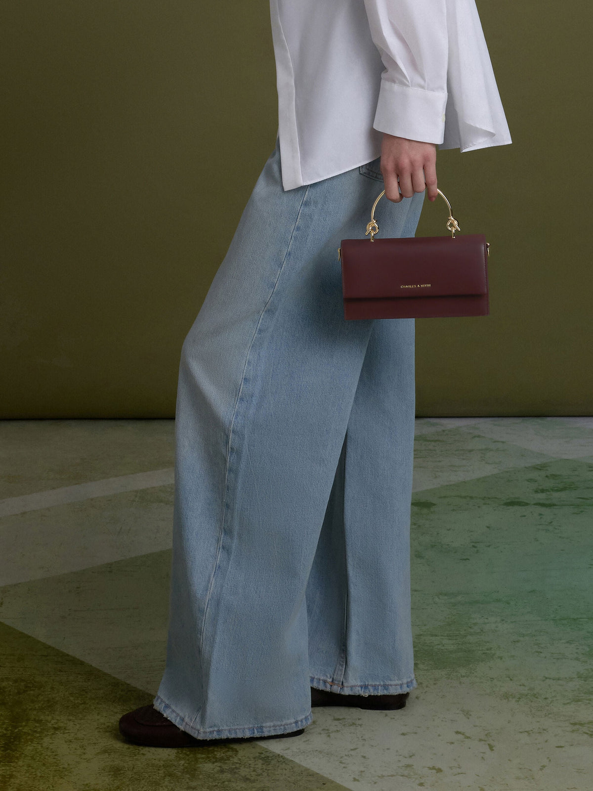 CHARLES & KEITH Deals | Kristine Sculptural-Handle Long Wallet - Wineberry Red