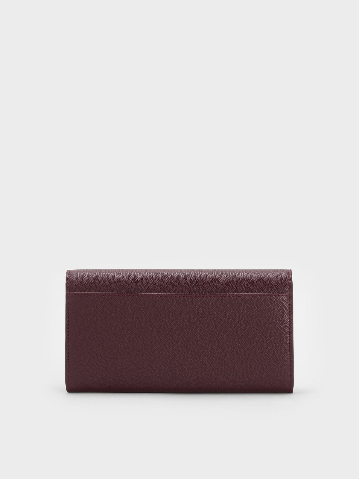 CHARLES & KEITH Recommended | Briony Curved Flap Long Wallet - Wineberry Red