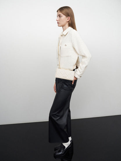 CHARLES & KEITH Trending | Paffuto Quilted Wallet On Chain - Cream
